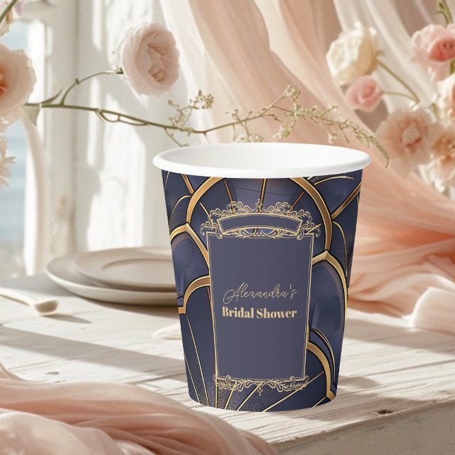 Gobelets En Papier Fête des mariées Art Déco Vintage violet (Créateur téléchargé)