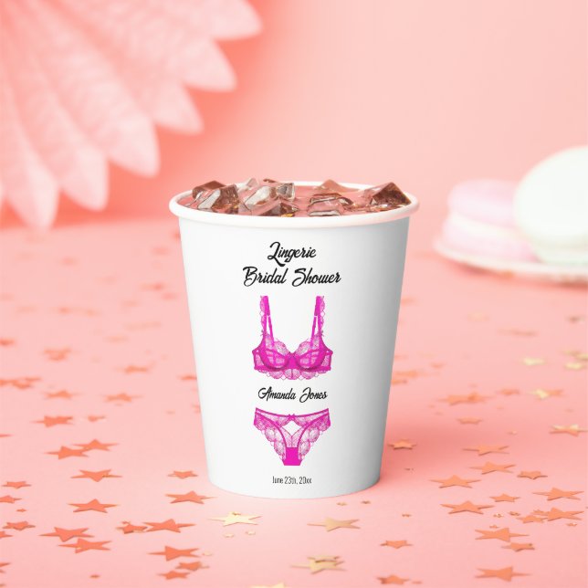 Gobelets En Papier Fête des mariées de lingerie rose (Insitu)