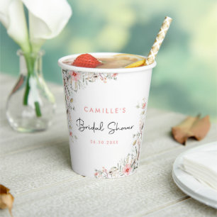 Gobelets En Papier Fête des mariées florale