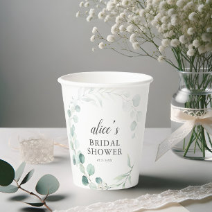 Gobelets En Papier Fête des mariées végétale Eucalyptus