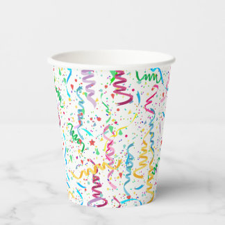 Gobelets En Papier Fête d'événement de célébration avec confettis et