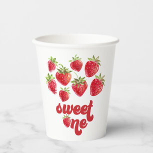 Gobelets En Papier Fête du premier anniversaire Strawberry Sweet One