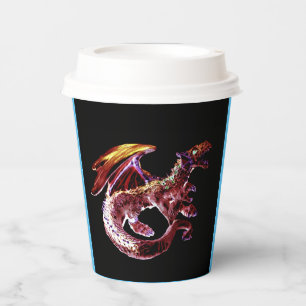 Gobelets En Papier Fête Fantastique du Dragon de Feu Écarlate Épique 