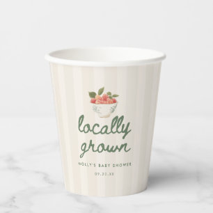 Gobelets En Papier Fête minimale de Baby Shower "Locally Grown" Marke