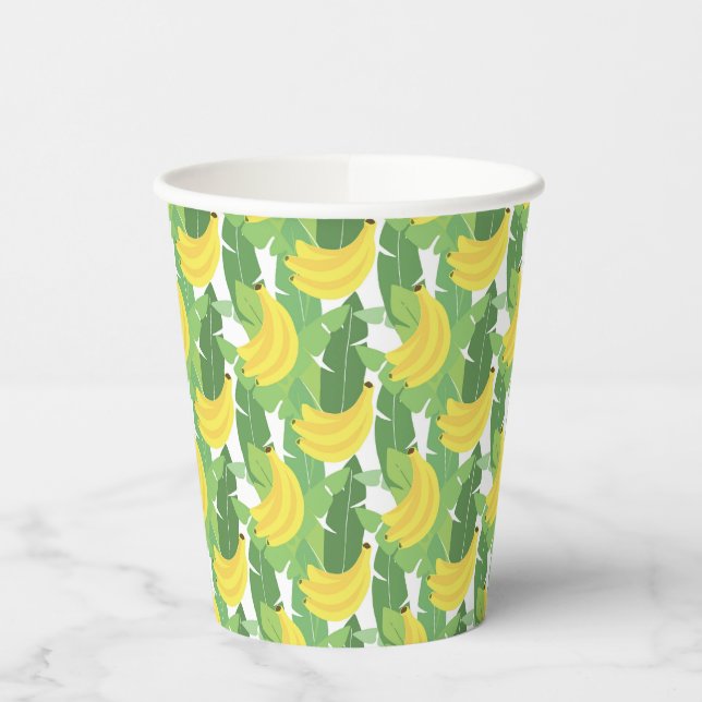 Gobelets En Papier Feuilles De Bananes Et Motif De Fruits (Gauche)