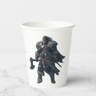 Gobelets En Papier Fierce Barbarian Warrior avec l'Ancien Ax