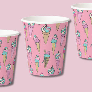 Gobelets En Papier Filles d'anniversaire de cône de glace