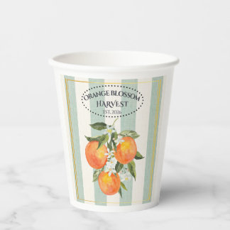 Gobelets En Papier Fleur d'Oranger - Label Citrus Méditerranéen