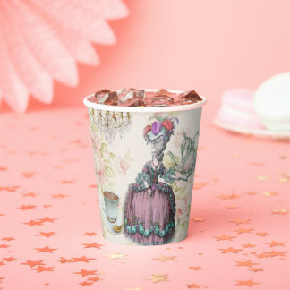 Gobelets En Papier Fleur française Marie Antoinette Paris Tea Party