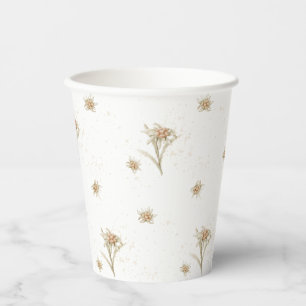 Gobelets En Papier Fleur sauvage alpin Edelweiss