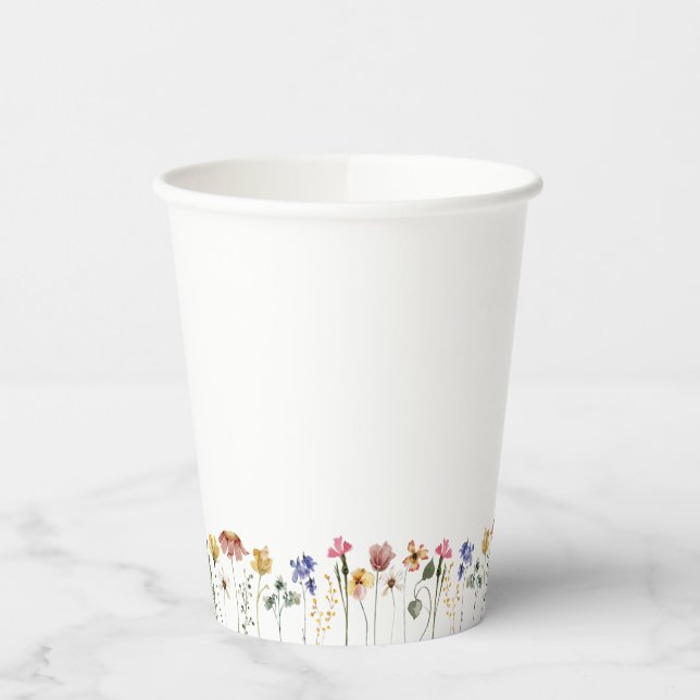 Gobelets En Papier Fleur Sauvage Colorée (Gauche)