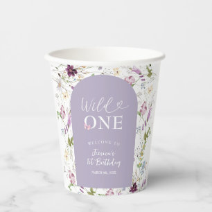 Gobelets En Papier Fleur sauvage Wild ONE Butterfly Garden Party