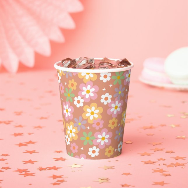 Gobelets En Papier Fleur super Power Daisies tasse de papier (Insitu)