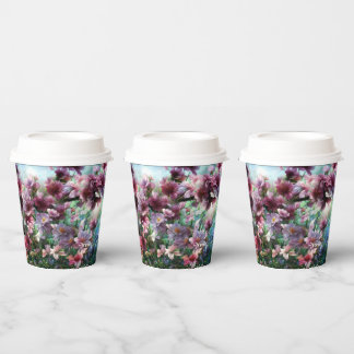 Gobelets En Papier Fleurs à éclaboussures de fleurs de cerisier