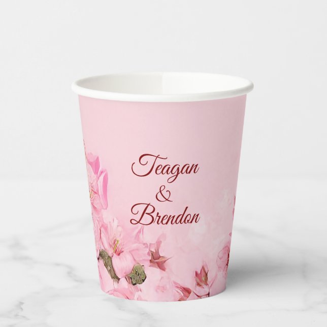 Gobelets En Papier Fleurs de cerisiers Mariage de printemps (Gauche)