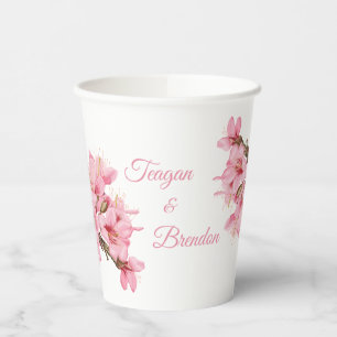 Gobelets En Papier Fleurs de cerisiers roses