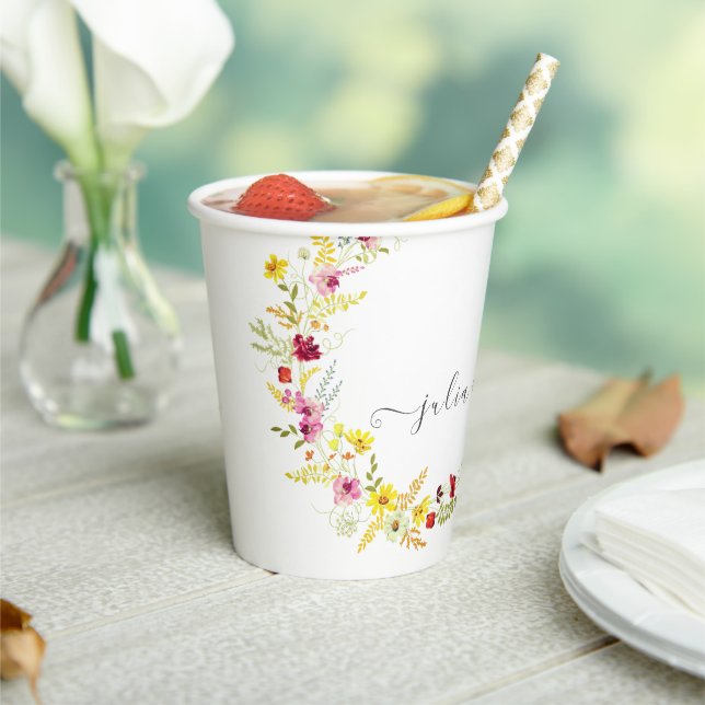 Gobelets En Papier Fleurs d'orchidées violettes roses Mariage de cour (Insitu)