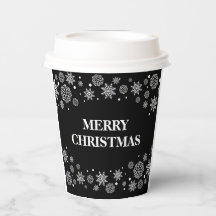flocons de neige Joyeuses tasses de papier de Noël
