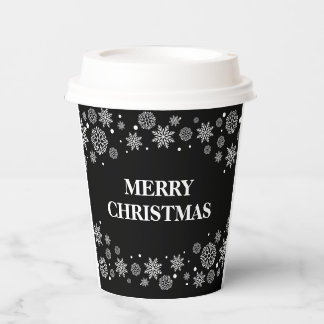 Gobelets En Papier flocons de neige Joyeuses tasses de papier de Noël