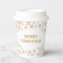flocons de neige Joyeuses tasses de papier de Noël