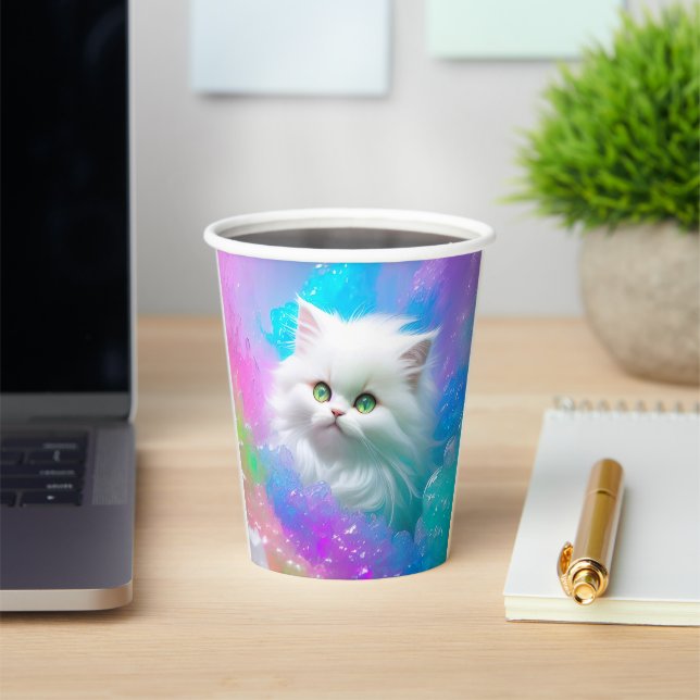 Gobelets En Papier Fluffy Fun Kitten Fille fête d'anniversaire (Insitu)