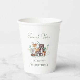 Gobelets En Papier Forest Friends premier anniversaire