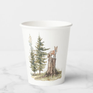 Gobelets En Papier Forêt d'animaux des bois   Baby shower Fox