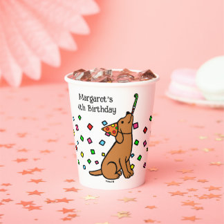 Gobelets En Papier Fox Red Labrador Confetti fête d'anniversaire