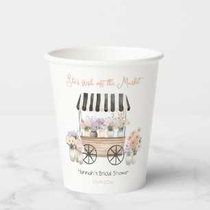 Gobelets En Papier Fraîche De La Fête des mariées Florale Du Marché