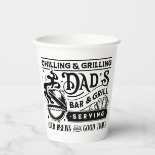 Gobelets En Papier Fraiser et griller le bar et le grill du père