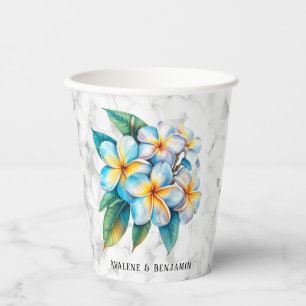 Gobelets En Papier Frangipani Floral Hawaii Mariage personnalisé