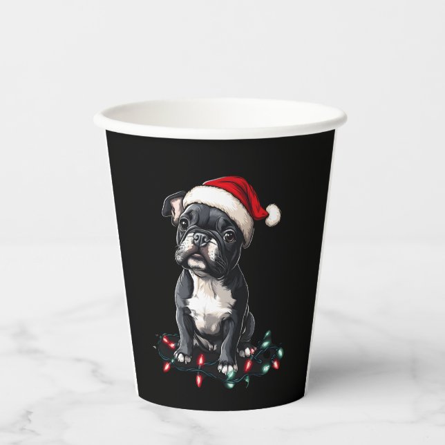 Gobelets En Papier French Bulldog Christmas Lights Xmas Dogs Gifts Me (Recto)