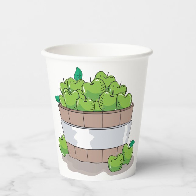 Gobelets En Papier Fresh Green Apple Harvest Barrel Granny Smith (Recto)
