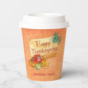 Gobelets En Papier Fruits D'Automne En Coupe De Papier Cadre