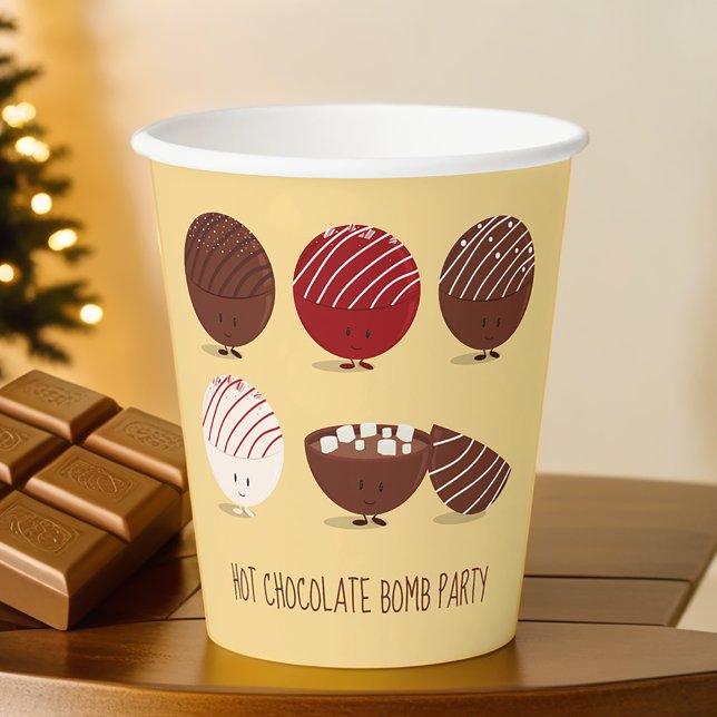 Gobelets En Papier Fun Hot Chocolat Bomb Party (Get these paper cups for your party and enjoy fun cups and easy clean up!)
