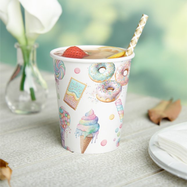 Gobelets En Papier Fun Sweet Candy Glace Pastel Anniversaire (Insitu)