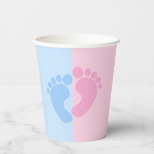 Gobelets En Papier Garçon ou fille Révélation de genre Baby shower Pi