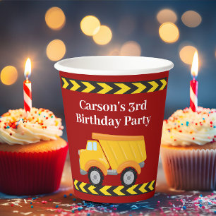 Gobelets En Papier Garçons Anniversaire Fête Personnalisée Camion-Cam