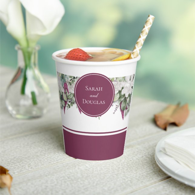 Gobelets En Papier Gardenia / Snapdragon Mariage Purple Paper Cup (Insitu)