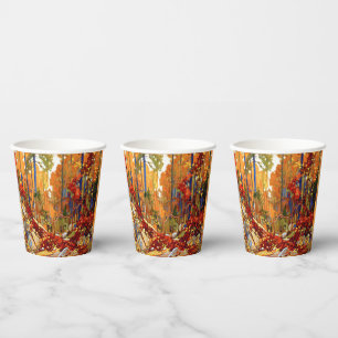 Gobelets En Papier Garland d'automne, célèbre peinture, tasses en pap