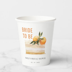 Gobelets En Papier Gâteau de mariage élégant mignon boho orange fruit