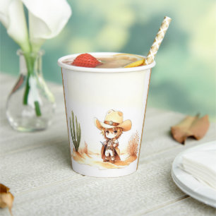 Gobelets En Papier Giddy Up C'est un Baby shower sauvage de cowboy de