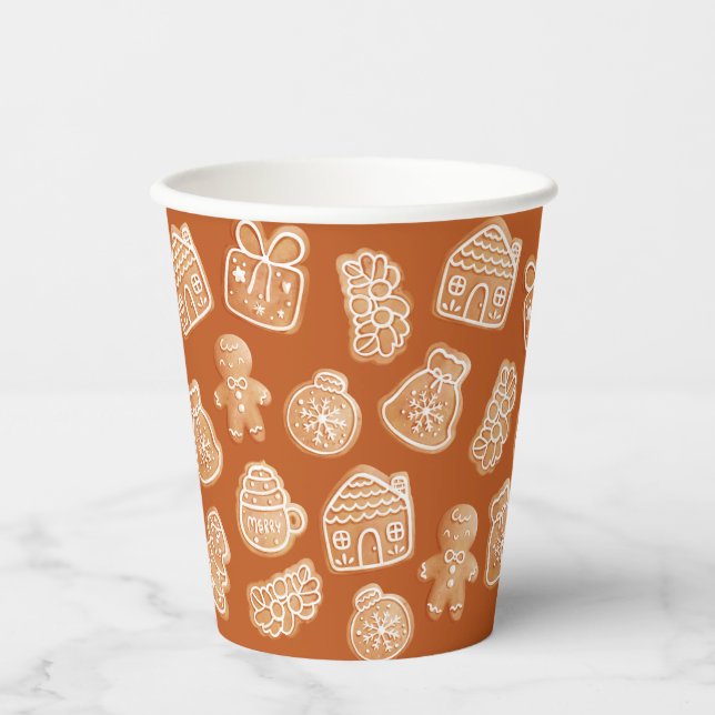 Gobelets En Papier Gingerbread Cookies Brown clair et foncé (Recto)