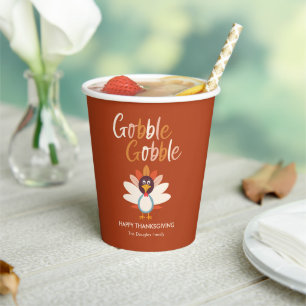 Gobelets En Papier Gobble Gobble Turquie Thanksgiving Party Paper Cup
