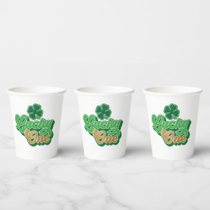 Gobelets En Papier Gold et Green Lucky One First Birday Paper Cups