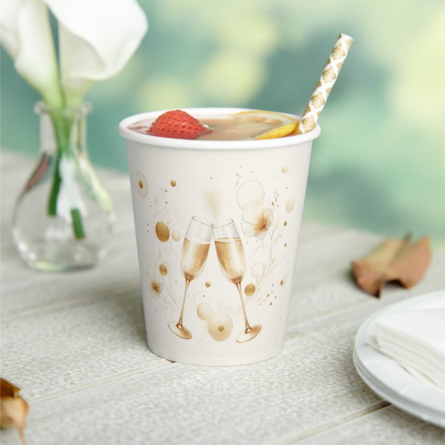 Gobelets En Papier Golden Bubbles Party Cups (Insitu)