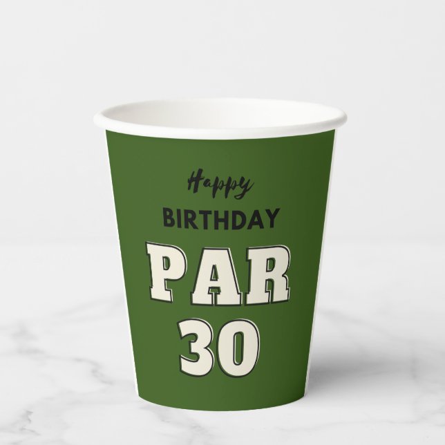 Gobelets En Papier Golf 30e anniversaire pour golfeur (Recto)