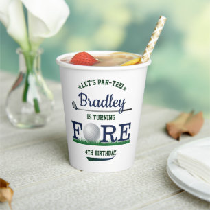 Gobelets En Papier Golf PAR-TEE 4e anniversaire