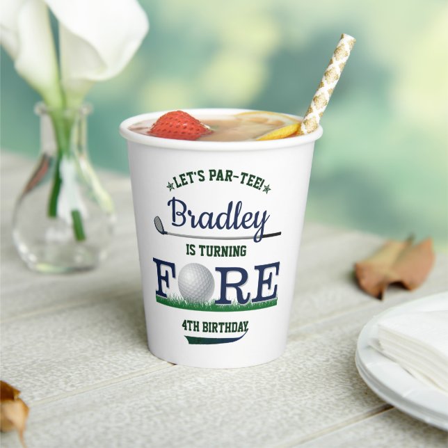 Gobelets En Papier Golf PAR-TEE 4e anniversaire (Insitu)