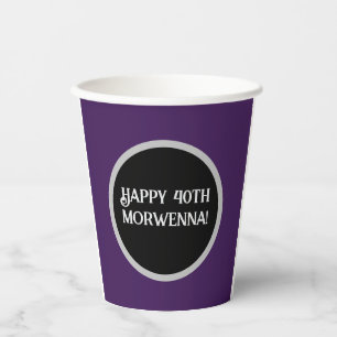 Gobelets En Papier Goth foncé violet clair